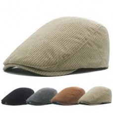 GORRA BOINA DE HOMBRE CON VISERA LISA CORDEROY