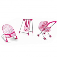 COCHECITO PARA PASEAR, HAMACA Y MECEDORA PARA MUÑECAS BABY PLAYHOUSE 3 IN 1 COCHECITO PARA PASEAR, HAMACA Y MECEDORA PARA MUÑECAS BABY PLAYHOUSE 3 IN 1