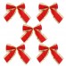 MOÑO NAVIDEÑO ROJO BORDE DORADO X 5