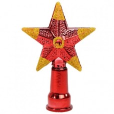 PUNTAL ESTRELLA 09 CM ROJO METALIZADA DECORADA CON GIBRE