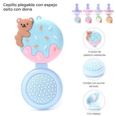 CEPILLO PARA EL CABELLO RETRACTIL CON ESPEJITO INFANTIL OSITO CON DONA SKORA