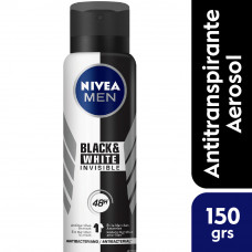 DESODORANTE EN AEROSOL MASCULINO NIVEA BLACK AND WHITE INVISIBLE X 150 ML