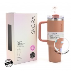 VASO TERMICO SKORA 1200 ML CON SORBETE Y TAPON NUBE VASO TERMICO SKORA 1200 ML CON SORBETE Y TAPON NUBE