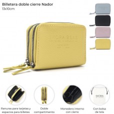 BILLETERA DE DAMA FICHERO CHICO SKORA NADOR DOBLE CIERRE