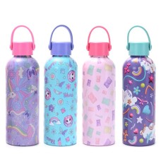 BOTELLA DE ACERO SKORA 41912 X 500 ML CON TAPA DISEÑO INFANTIL