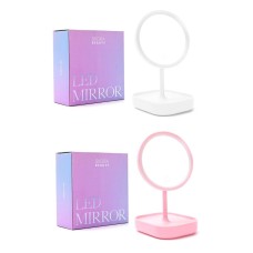 ESPEJO DE PIE CIRCULAR CON LUZ LED USB Y BASE PORTA OBJETOS SKORA ESPEJO DE PIE CIRCULAR CON LUZ LED USB Y BASE PORTA OBJETOS SKORA