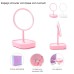 ESPEJO DE PIE CIRCULAR CON LUZ LED USB Y BASE PORTA OBJETOS SKORA