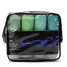 KIT DE VIAJE BOTELLAS DE SILICONA PARA RELLENAR X 4 DE 90 CC WANDERLUST 44219 KIT DE VIAJE BOTELLAS DE SILICONA PARA RELLENAR X 4 DE 90 CC WANDERLUST 44219