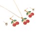 COLLAR CON DIJE CEREZAS CON 2 PARES DE AROS SKORA 44551 COLLAR CON DIJE CEREZAS CON 2 PARES DE AROS SKORA 44551