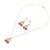 COLLAR CON DIJE CEREZAS CON 2 PARES DE AROS SKORA 44551 COLLAR CON DIJE CEREZAS CON 2 PARES DE AROS SKORA 44551