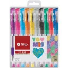 BOLIGRAFO ROLLER GEL X 10 GEL POP GLITTER FILGO BOLIGRAFO ROLLER GEL X 10 GEL POP GLITTER FILGO