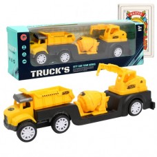 CAMIONCITO PULL BACK CON ACOPLADO TRUCKS CONSTRUCCION EN CAJA