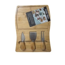 TABLA DE BAMBU PARA COMIDAS CON 3 UTENSILIOS