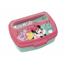 CAJA SAMDWICHERA RECTANGULAR CON CUBIERTOS MINNIE