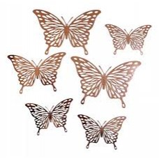 CAKE TOPPER MARIPOSAS ROSA GOLD  X 6