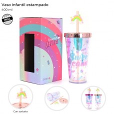 VASO DE PLASTICO SKORA CON SORBETE 40730