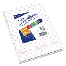 CUADERNO RAYADO T/D X 50 H FORRADO A LUNARES BLANCO CON LUNARES ROSA RIVADAVIA