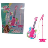 GUITARRA MUSICAL CON MICROFONO DE PIE TINY MUSIC PARA CONECTAR AL CELULAR