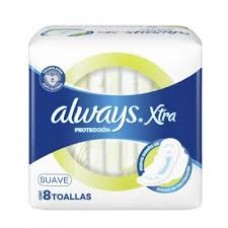 TOALLITAS FEMENINAS ALWAYS XTRA PROTECCION SUAVE X 8
