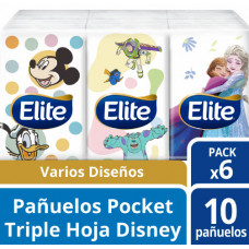 PAÑUELOS DESCARTABLES X 10 ELITE DISNEY