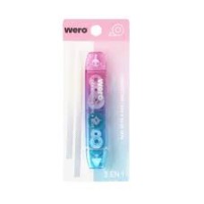 CORRECTOR CINTA + CINTA ADHESIVA WERO WE4375 2 EN 1