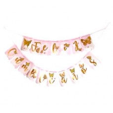 BANDERIN FELIZ CUMPLEAÑOS MARIPOSAS GLAM