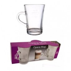 TAZAS DE VIDRIO CAPUCCINO (CAJA X 3) OPERA MUG 225 ML