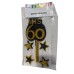 ADORNO DE TORTA - SET MIS 60 CON 4 ESTRELLAS Y BENGALA GIBRE