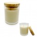 VELA DE SOJA AROMATICA EN VASO CON TAPA HERMETICA DE MADERA