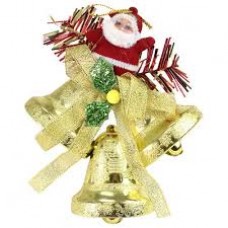 ADORNO PARA PUERTA NAVIDEÑO 3 CAMPANAS CON PAPA NOEL