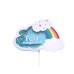 ADORNO DE TORTA - CARTEL FELIZ CUMPLE NUBE CON ARCO IRIS CELESTE ADORNO DE TORTA - CARTEL FELIZ CUMPLE NUBE CON ARCO IRIS CELESTE