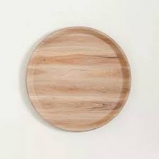 BANDEJA DE PLASTICO SIMIL MADERA REDONDA 29 CM