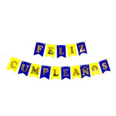 BANDERIN FELIZ CUMPLEANOS LETRAS DORADAS FONDO BOCA AZUL Y AMARILLO BANDERIN FELIZ CUMPLEANOS LETRAS DORADAS FONDO BOCA AZUL Y AMARILLO