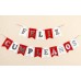 BANDERIN FELIZ CUMPLEANOS LETRAS PLATEADAS FONDO RIVER ROJO Y BLANCO