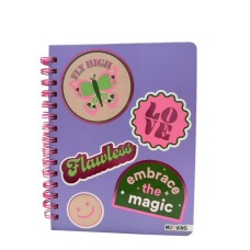 CUADERNO CON ESPIRAL T/D MOOVING PINK X 80 H