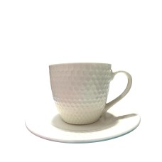JUEGO DE CAFE X 1 TAZA DE CERAMICA + PLATO LINEA PANAL WHITE JUEGO DE CAFE X 1 TAZA DE CERAMICA + PLATO LINEA PANAL WHITE