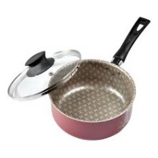 CACEROLA DE TEFLON 18 CM CON MANGO Y TAPA DE VIDRIO JOVIFEL RIVOLI BORDO