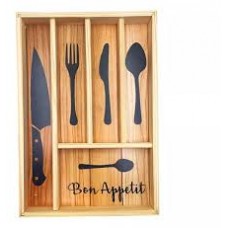 CUBIERTERO DE MADERA CAJON BON APPETIT