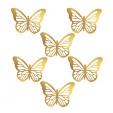CAKE TOPPER MARIPOSAS DORADAS  X 6