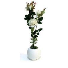 PLANTA ARTIFICIAL 70 CM ROSAS BLANCAS EN MACETA PLANTA ARTIFICIAL 70 CM ROSAS BLANCAS EN MACETA