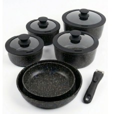 CACEROLAS DE ALUMINIO NEGRO X 6 EN SET