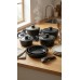 CACEROLAS DE ALUMINIO NEGRO X 6 EN SET CACEROLAS DE ALUMINIO NEGRO X 6 EN SET