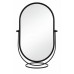 ESPEJO DE PIE CON BASE DE METAL NEGRO OVAL