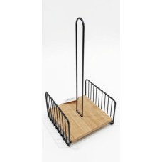 PORTARROLLO DE COCINA DE MESA METAL Y BAMBU CUADRADO PORTARROLLO DE COCINA DE MESA METAL Y BAMBU CUADRADO