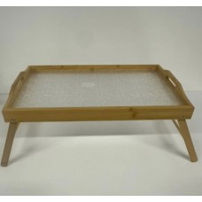 BANDEJA DE MADERA DE CAMA/DESAYUNO CON PATAS BAMBU Y BASE DE ACRILICO BANDEJA DE MADERA DE CAMA/DESAYUNO CON PATAS BAMBU Y BASE DE ACRILICO