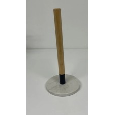 PORTARROLLO DE COCINA DE MESA MARMOL Y MADERA BAMBU PORTARROLLO DE COCINA DE MESA MARMOL Y MADERA BAMBU