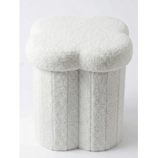 TABURETE PUFF FLOR BLANCO