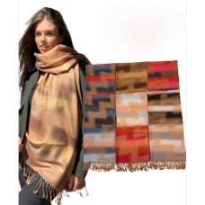 PASHMINA LANILLA LABRADA GUARDA CON FLECOS PASHMINA LANILLA LABRADA GUARDA CON FLECOS