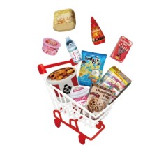 CARRITO DE SUPERMERCADO MINI WORLD CON 10 SORPRESITAS