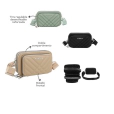 CARTERA DE DAMA BANDOLERA TRENDY FICHERO DOBLE + PORTACELULAR CARTERA DE DAMA BANDOLERA TRENDY FICHERO DOBLE + PORTACELULAR